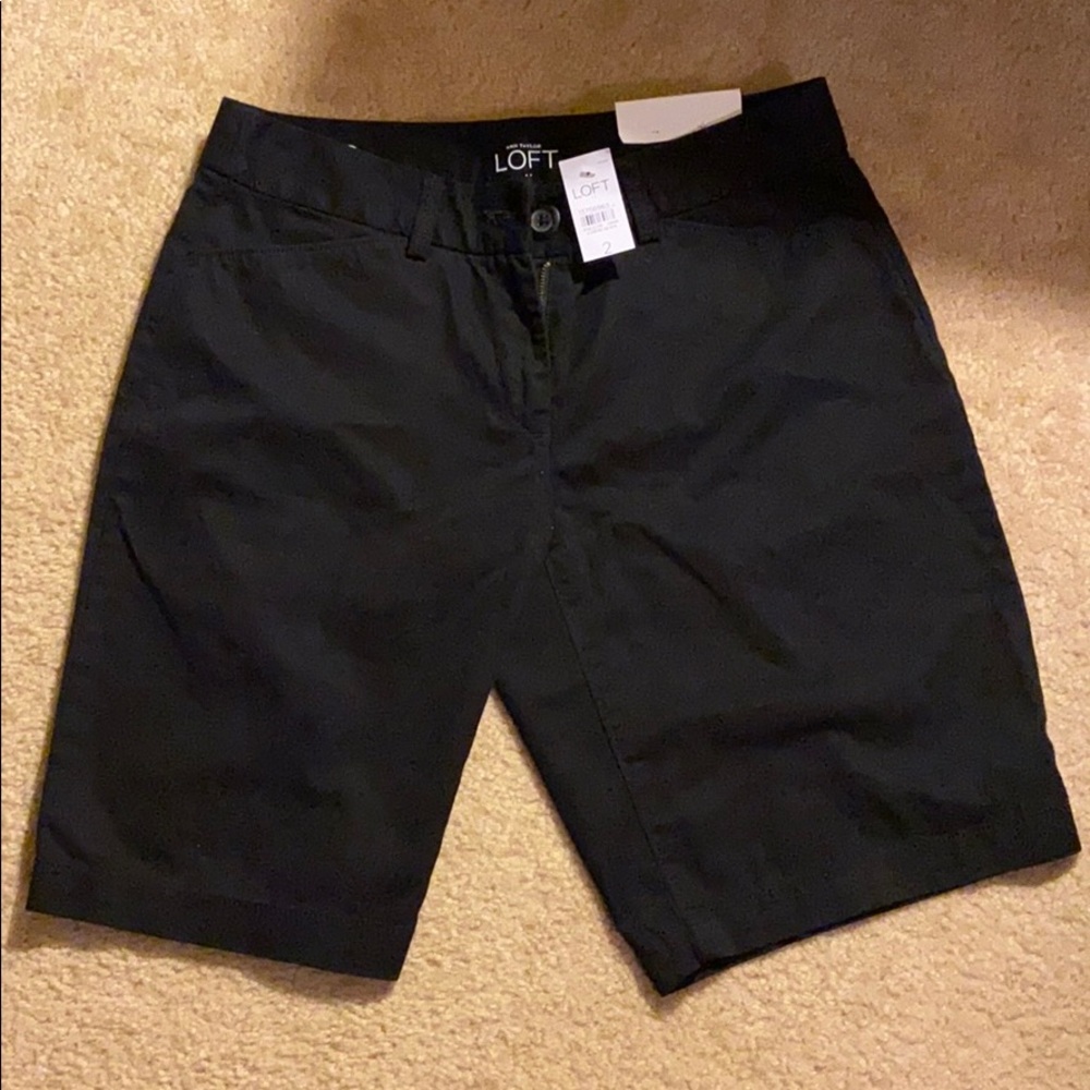 Ann Taylor Loft black shorts curvy size 2 nwt new